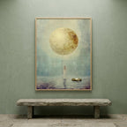 "I am full, I am enough." — Full Moon Celestial Print, Minimalist Spiritual Wall Art (Digital Download)