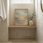 "Gently returning to who I am." — Warm Sand Landscape Print, Japandi Wabi Sabi Abstract Wall Art