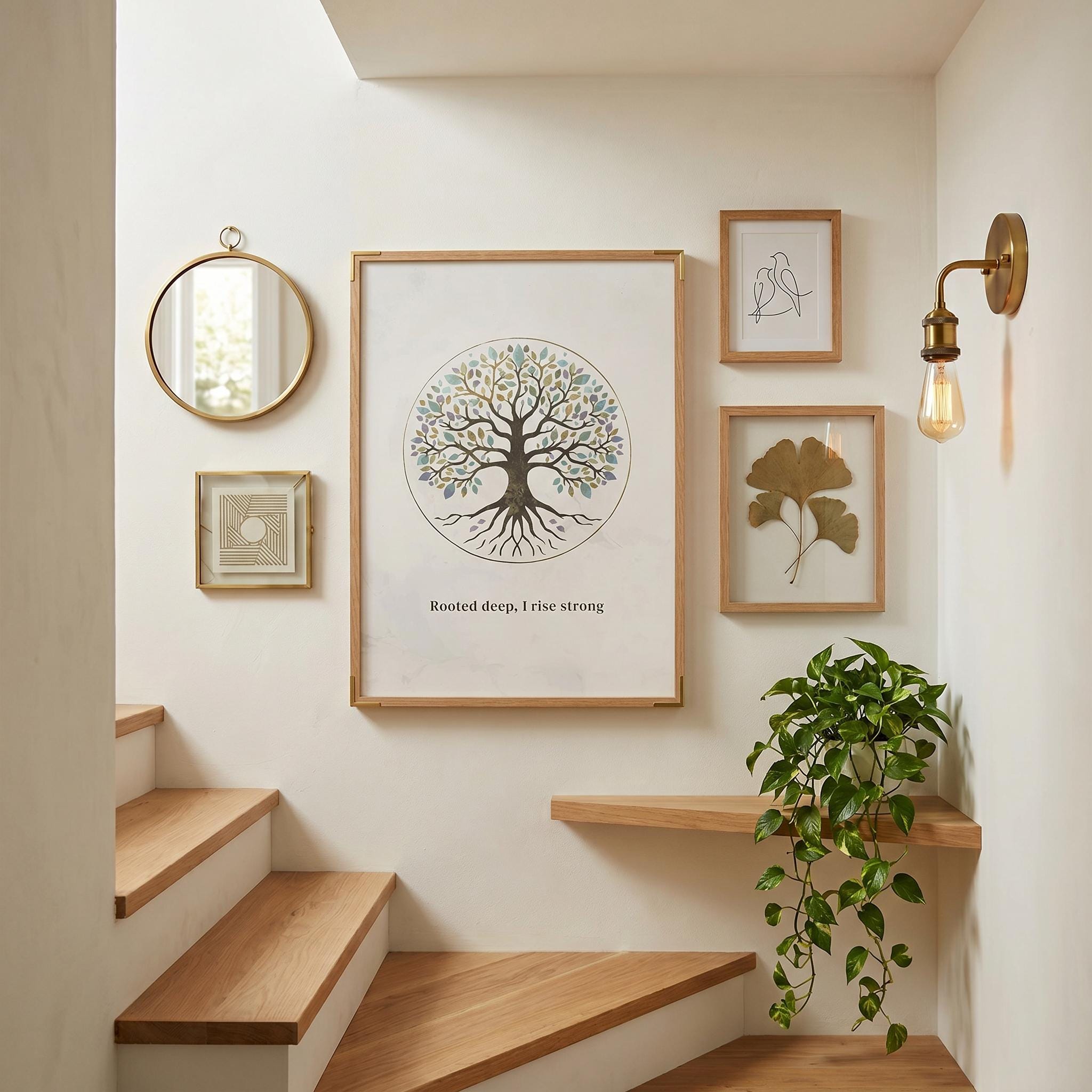 "Rooted Deep, I Rise Strong" — Tree of Life Zen Art Print