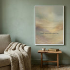 "Gently returning to who I am." — Warm Sand Landscape Print, Japandi Wabi Sabi Abstract Wall Art