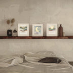 Narrow Sage Green Wall Art Set of 3, Vertical Abstract Wave & Moon Prints, Hallway Decor