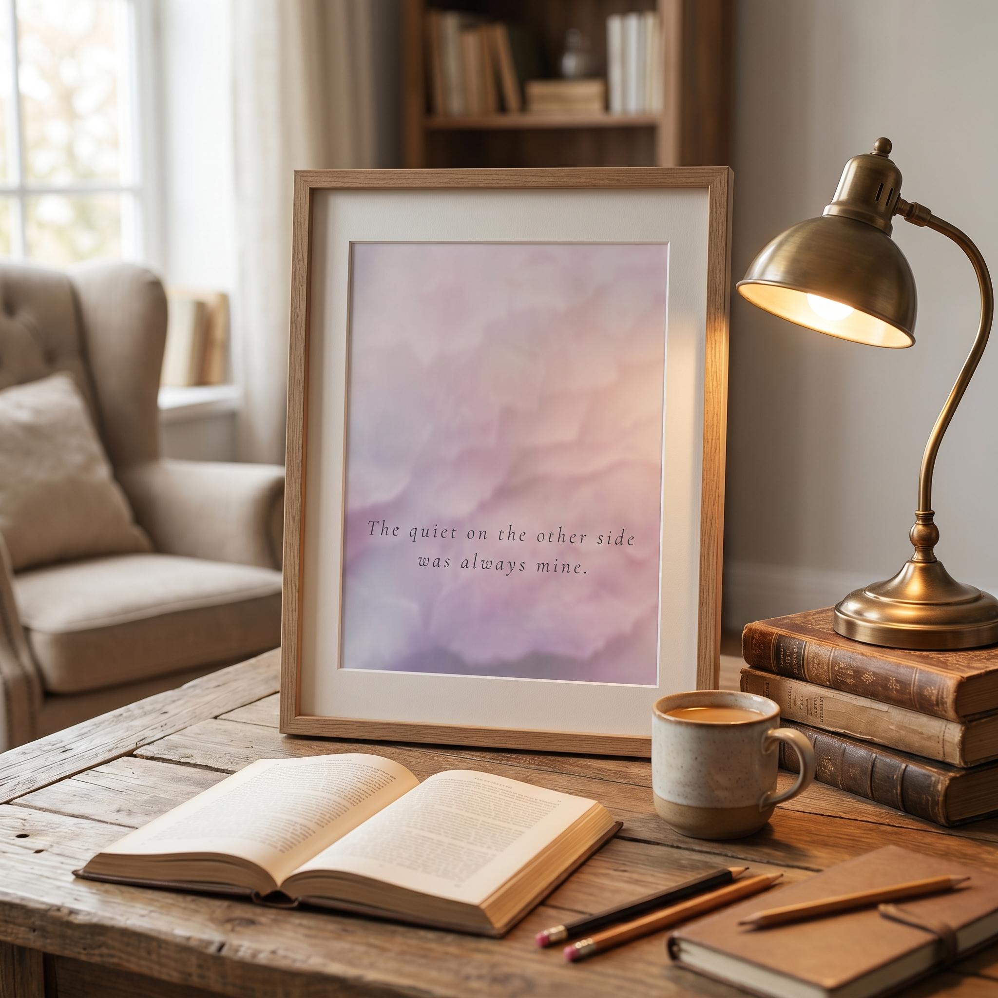 "The quiet on the other side was always mine." — After Abstract Print, Mindfulness Wall Art
