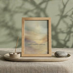 "Gently returning to who I am." — Warm Sand Landscape Print, Japandi Wabi Sabi Abstract Wall Art