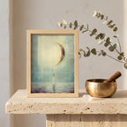 "Rest, reset, begin again." — New Moon Celestial Print, Minimalist Spiritual Wall Art