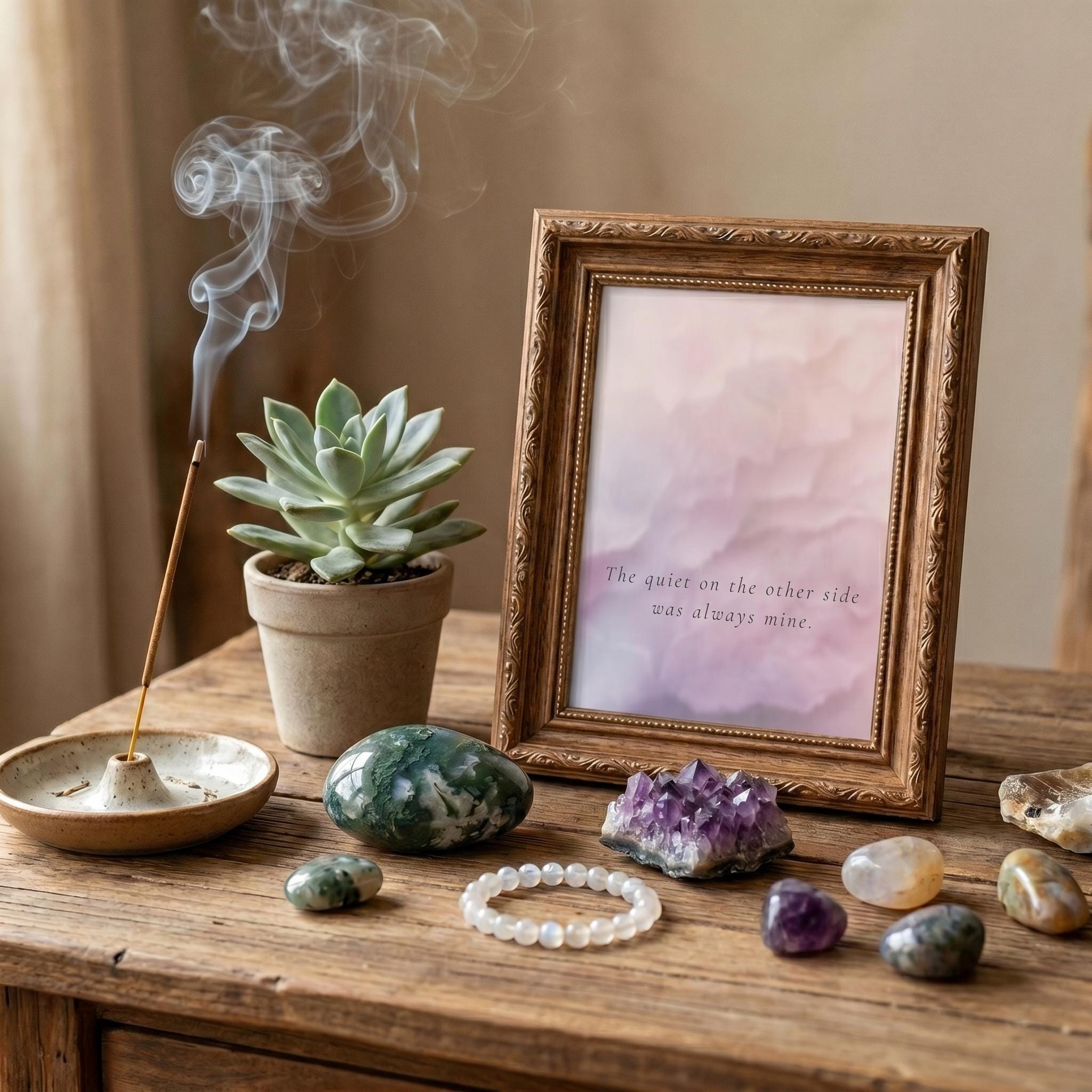 "The quiet on the other side was always mine." — After Abstract Print, Mindfulness Wall Art