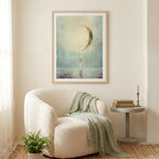 "Rest, reset, begin again." — New Moon Celestial Print, Minimalist Spiritual Wall Art