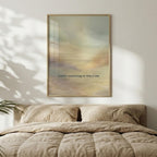 "Gently returning to who I am." — Warm Sand Landscape Print, Japandi Wabi Sabi Abstract Wall Art