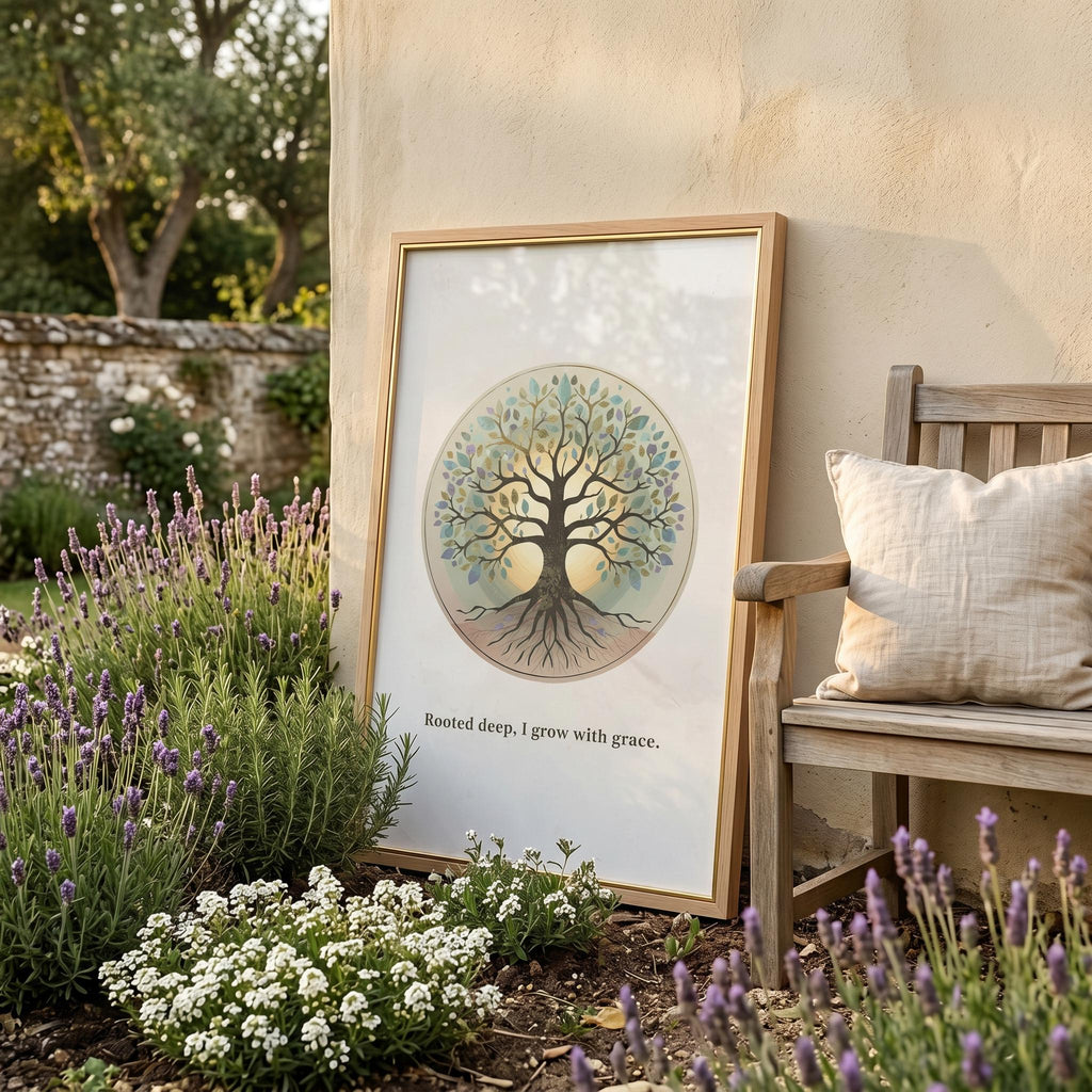 "Rooted Deep, I Grow with Grace" — Tree of Life Zen Art