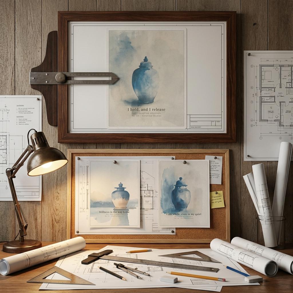 "I hold, I release, I am whole." — Vintage Ginger Jar Print Set of 3, Blue and White Chinoiserie Gallery Wall
