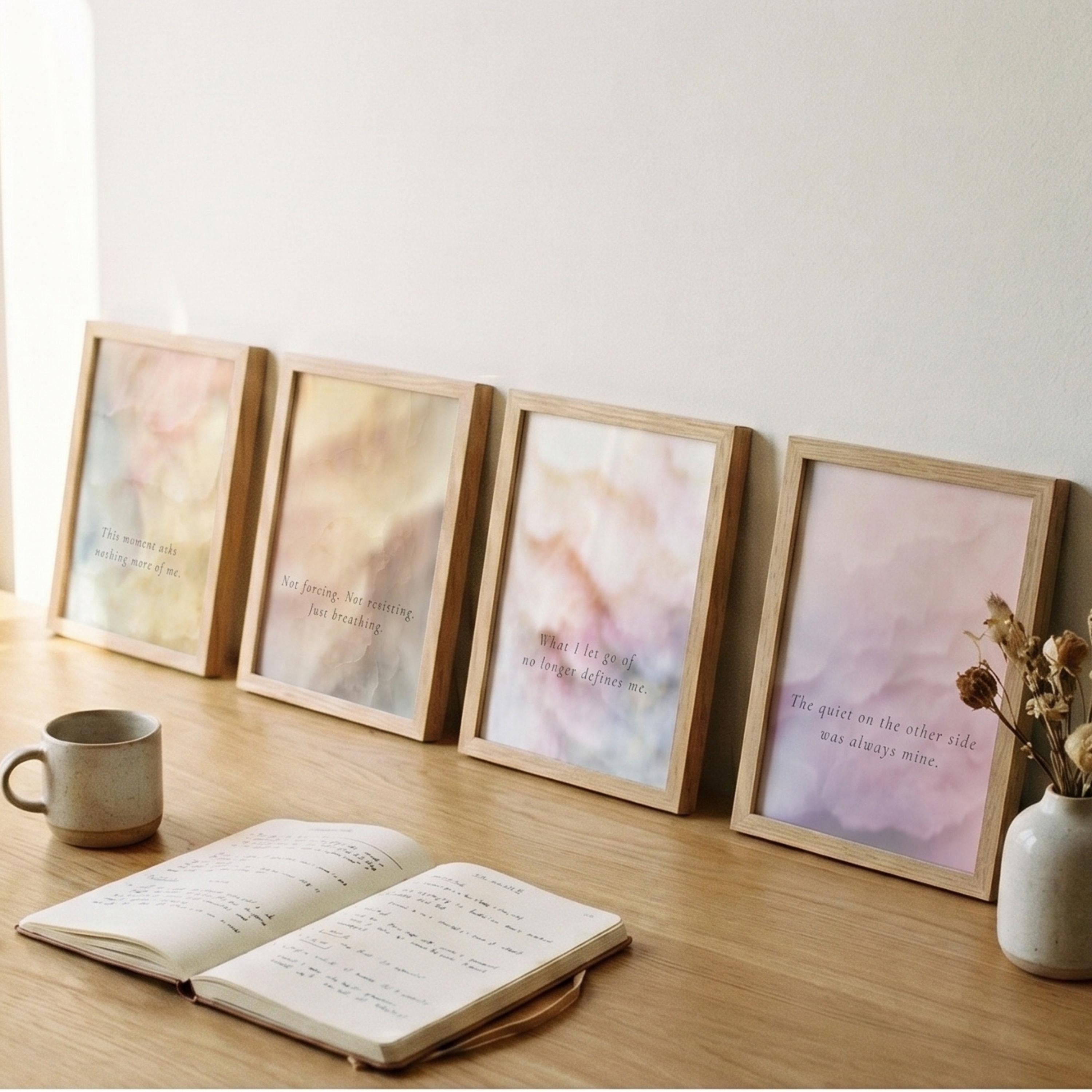 "Held, softened, released, stilled." — Erosion & Grace Pastel Watercolour Gallery Wall Set of 4 (Digital Download)
