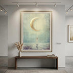 "I am becoming." — Crescent Moon Print, Minimalist Celestial New Beginnings Wall Art (Digital Download)