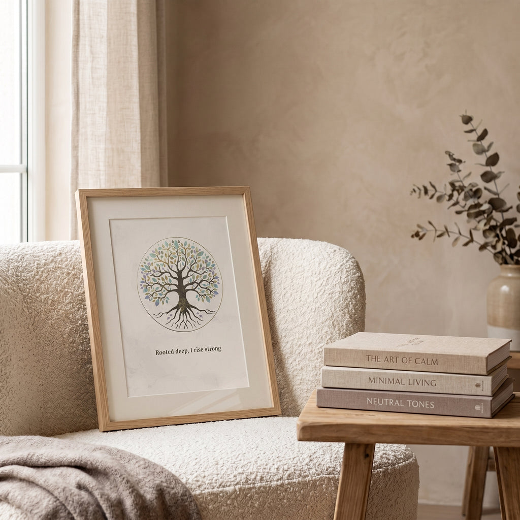 "Rooted Deep, I Rise Strong" — Tree of Life Zen Art Print